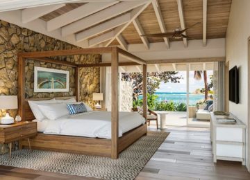 Luxus Schlafzimmer mit Blick auf den Ozean ©Rosewood Little Dix Bay