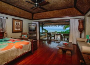 Luxus Schlafzimmer mit Blick auf den Ozean ©Pacific Resort Aitutaki