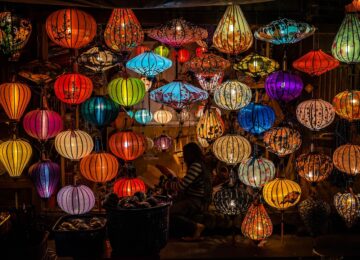 Traditionelle Lampen, Südkorea, Asien