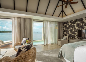 Luxus Schlafzimmer mit Blick auf den Ozean ©Four Seasons Resort Mauritius at Anahita