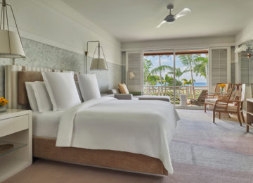 Luxus Schlafzimmer mit Blick auf den Strand ©Four Seasons Resort Nevis