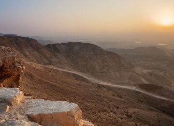 Sonnenaufgang über dem Arava Tal Six Senses Shaharut Israel