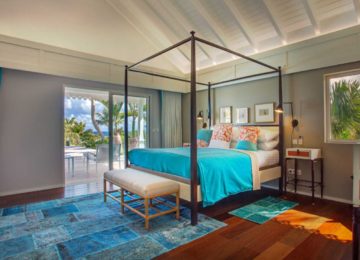 Luxus Schlafzimmer mit Blick auf den Ozean ©Rosewood Le Guanahani St. Barth