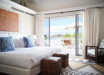Luxus Schlafzimmer mit Blick auf den Ozean ©Cheval Blanc St-Barth Isle de France
