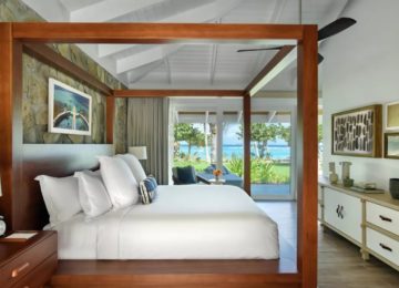 Luxus Schlafzimmer mit Blick auf den Strand ©Rosewood Little Dix Bay